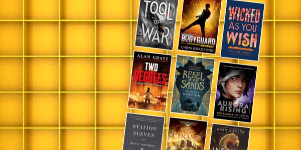 bookshelf with various book covers