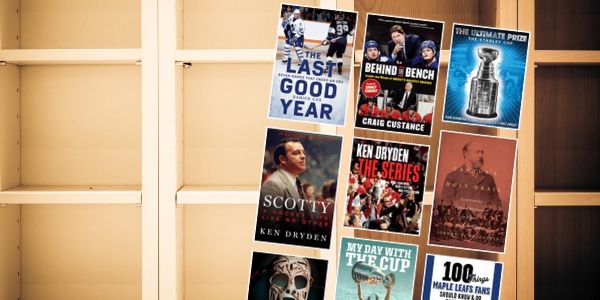 bookshelf with various book covers