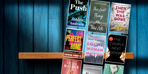 bookshelf with various book covers