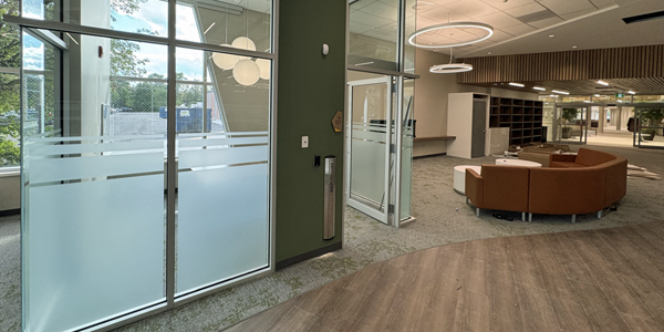 glass-walled meeting space at New Appleby Branch