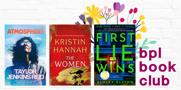 BPL Book Club beside various book covers