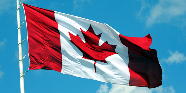 Canadian maple leaf flag