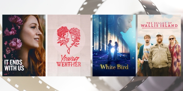 four movie posters of the films featured in February