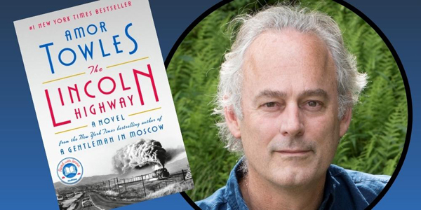 headshot of author beside book cover