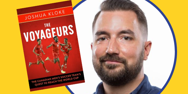 headshot of Joshua Kloke beside book cover