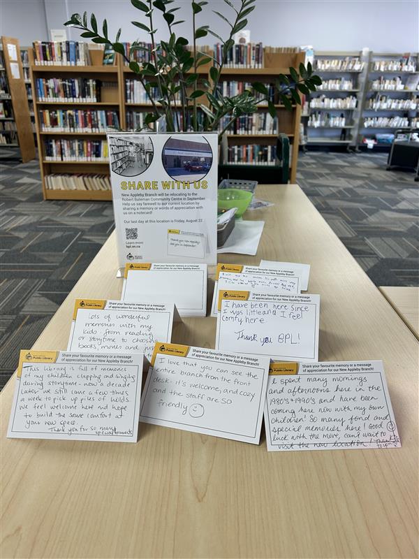 Goodbye messages from New Appleby customers are on display at the branch.