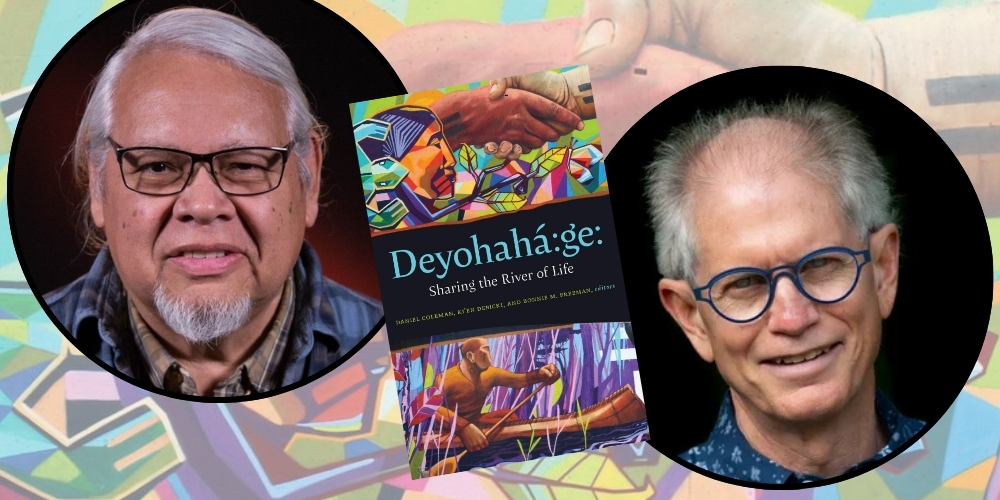 headshots of Rick Hill and Daniel Coleman beside book cover