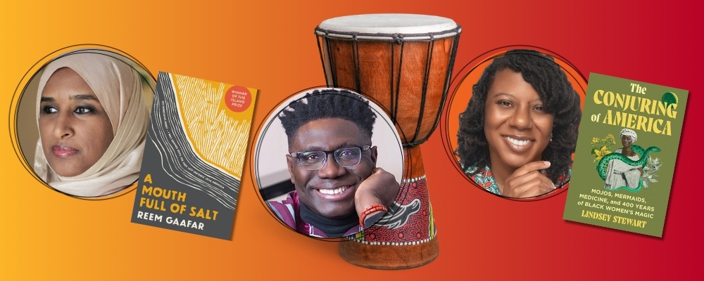 left to right, headshots of Reem Gaafar, Baba Williams, and Lindsey Stewart