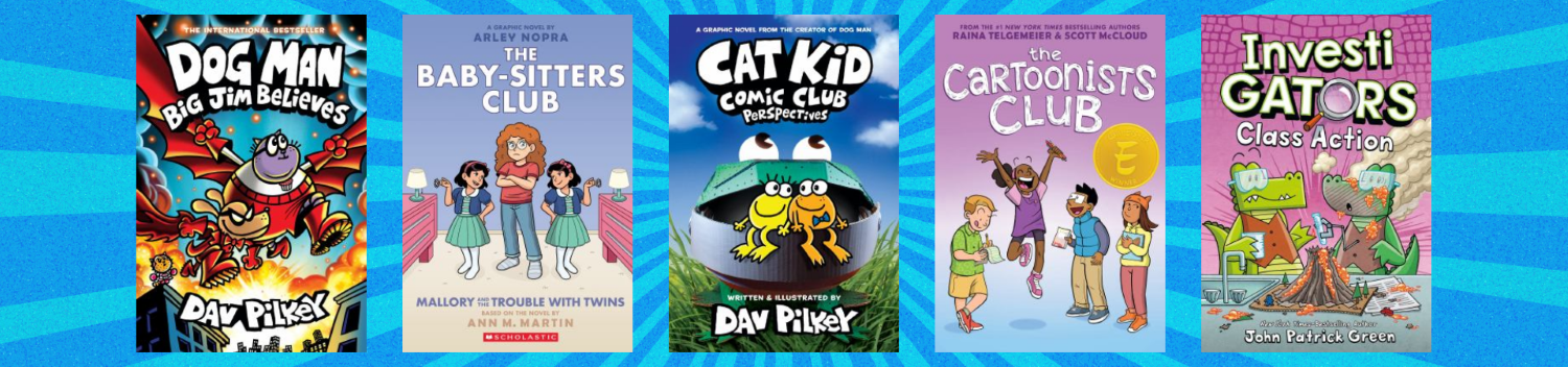 five graphic novel covers