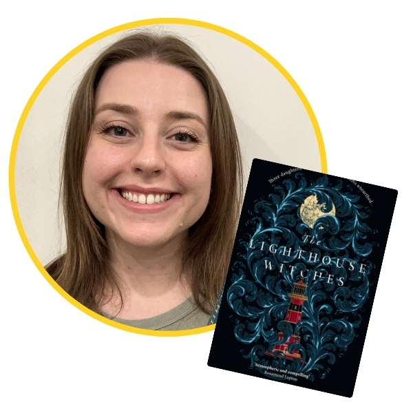 headshot of Sarah-Ann beside book cover