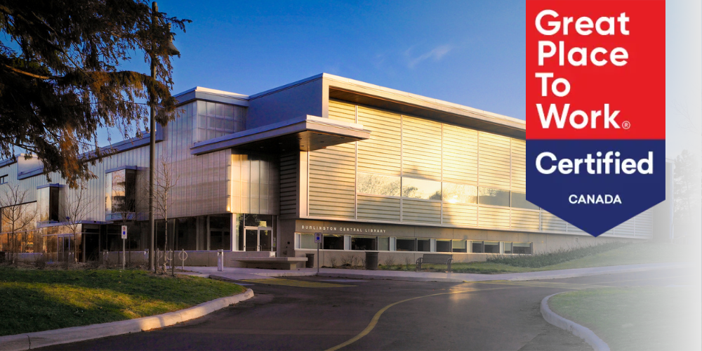 exterior of Central Branch with Great Place to Work Certified badge on it.