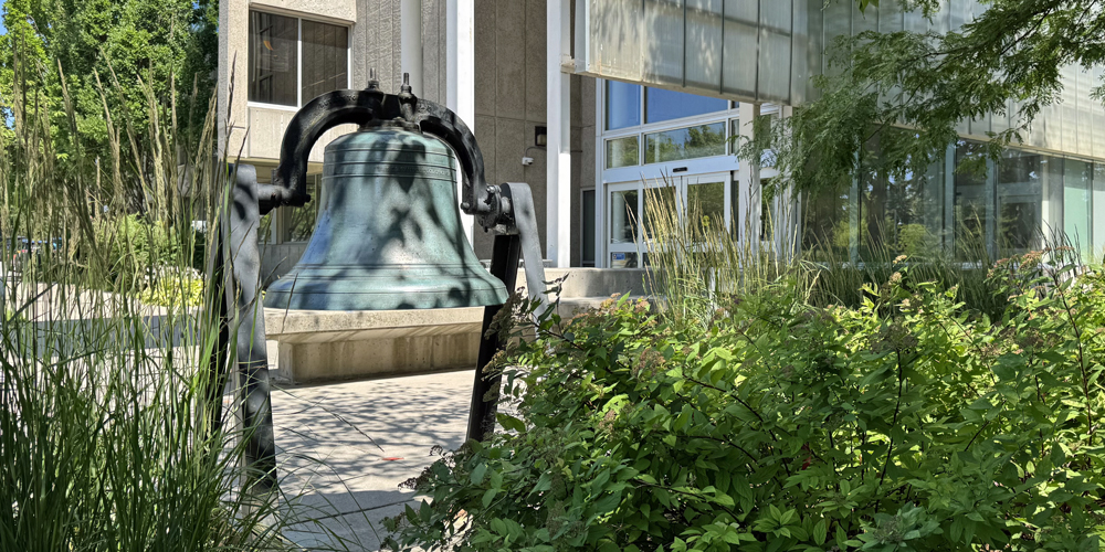old town bell at Central Branch entrance