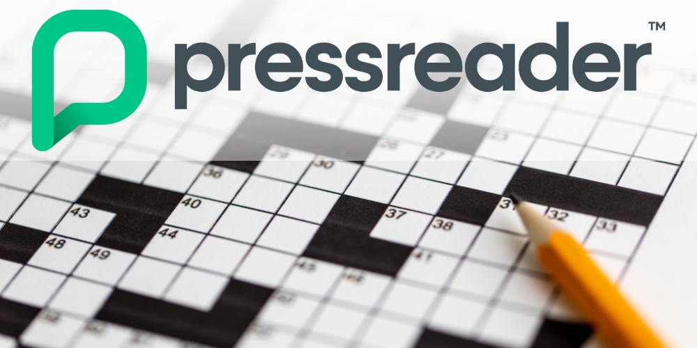 crossword puzzle and pencil with PressReader logo
