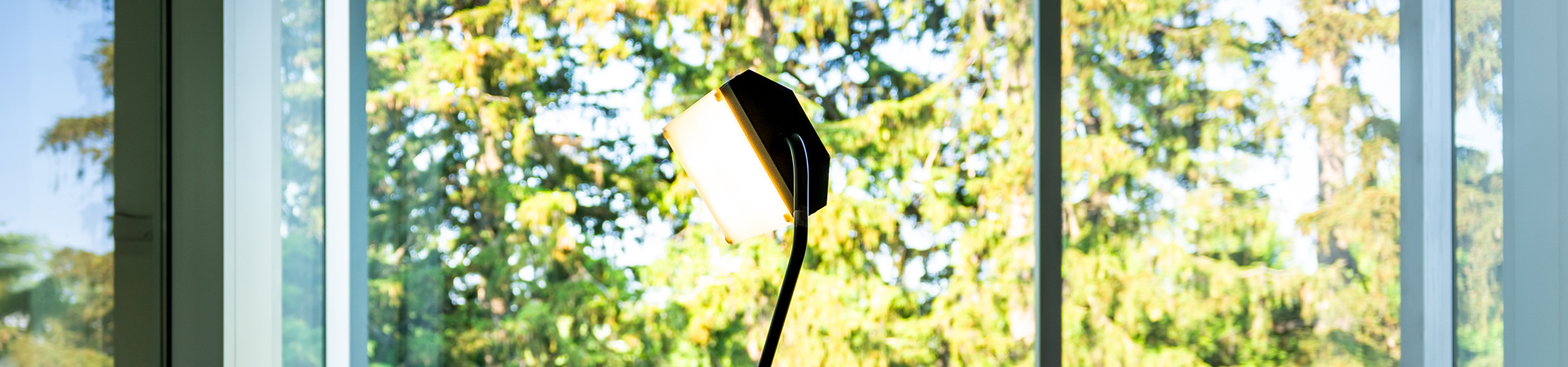 light therapy lamp in seating area at central branch